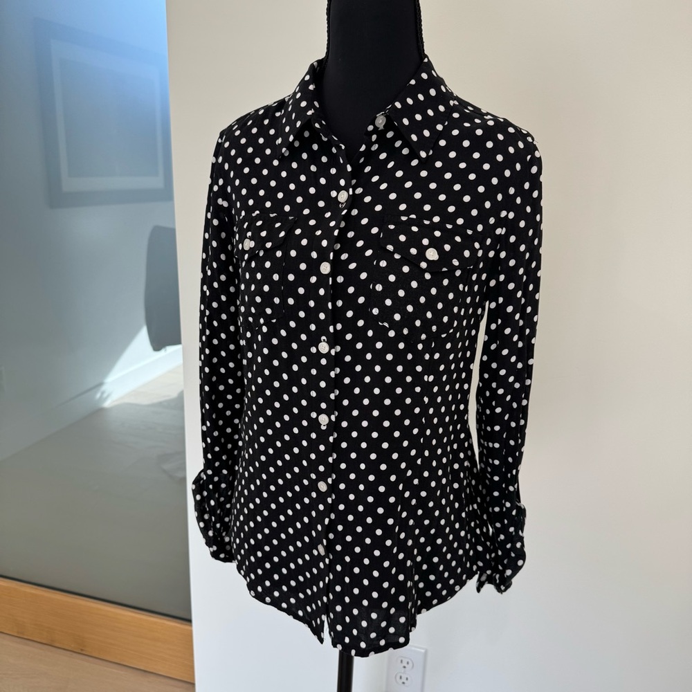 Black and White Polka Dot Blouse